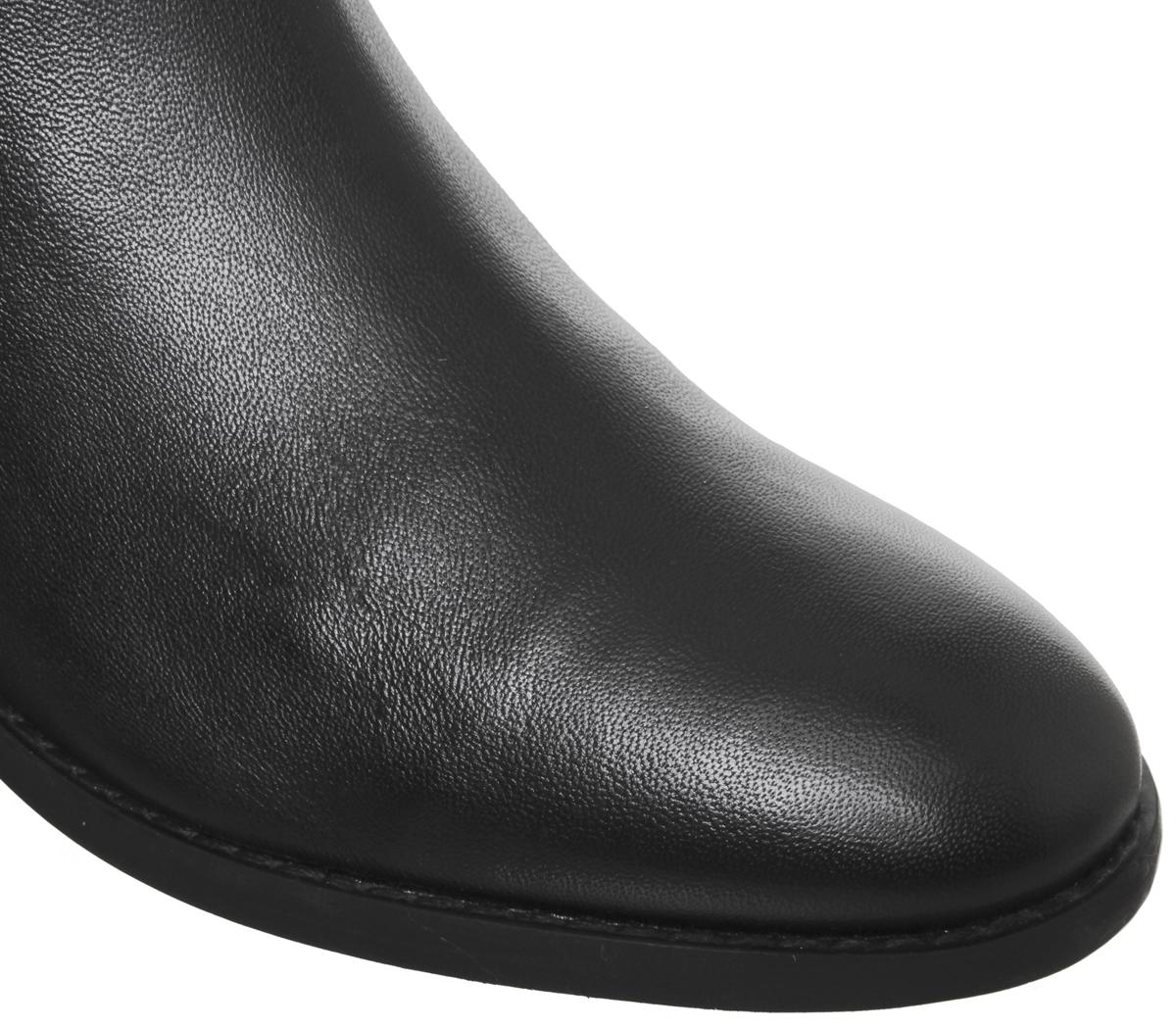 OFFICEAcorn- Feature Chelsea Ankle BootBlack Leather Patent Feature Chelsea