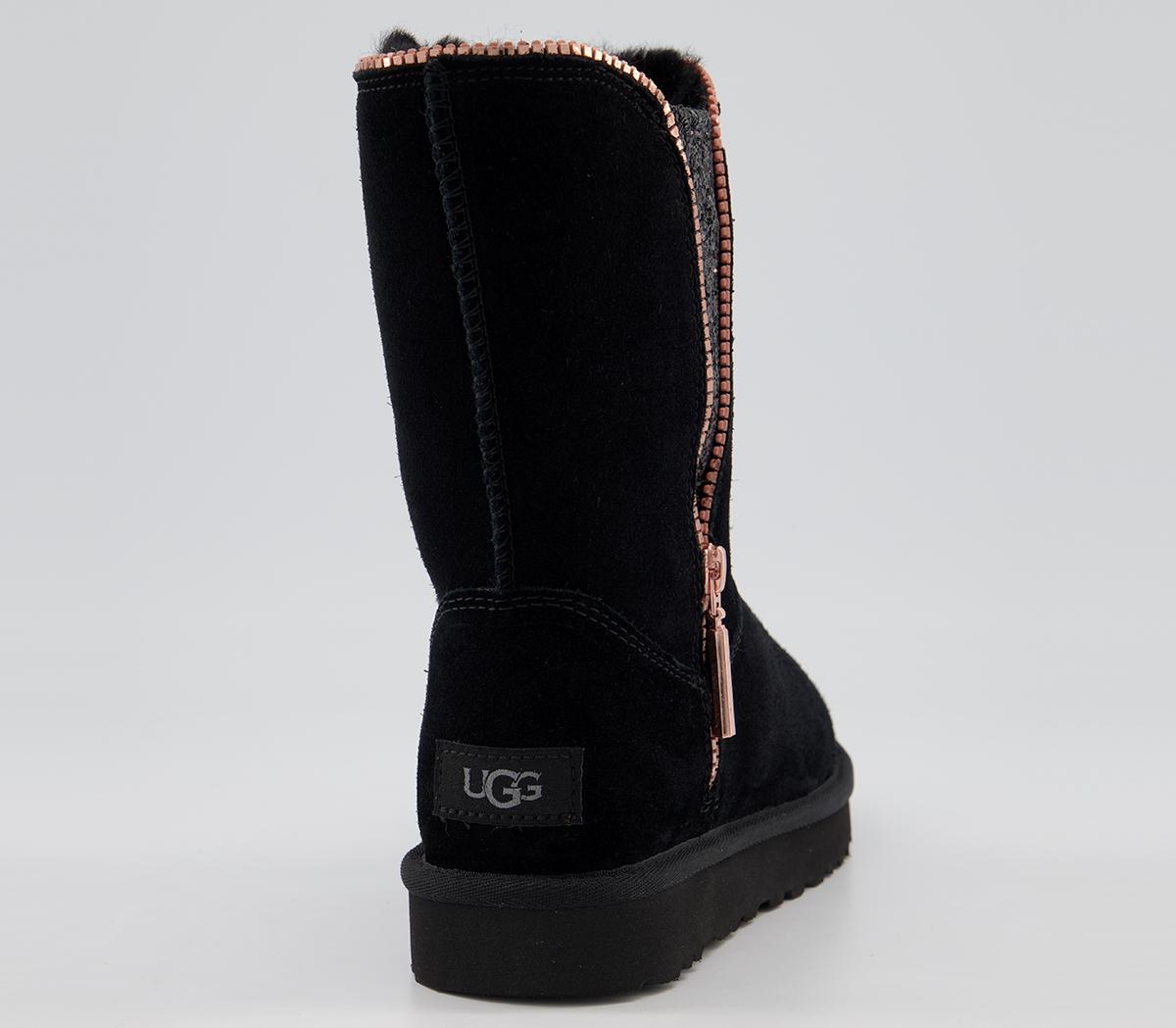 UGGClassic Zip BootBlack Rose Gold