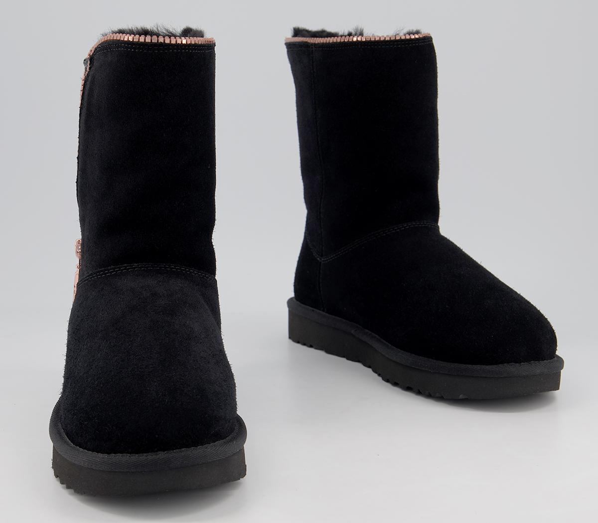 UGGClassic Zip BootBlack Rose Gold