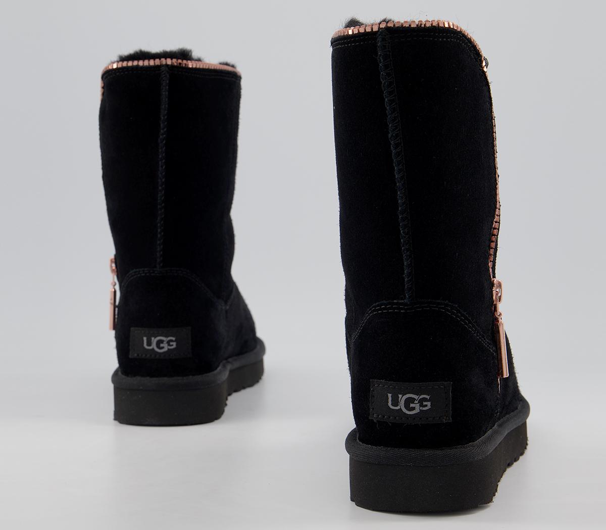UGGClassic Zip BootBlack Rose Gold