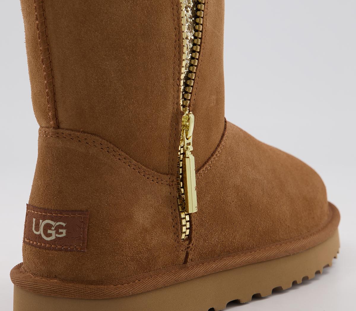 UGG Classic Zip Boots Chestnut Gold - Women's Ankle Boots