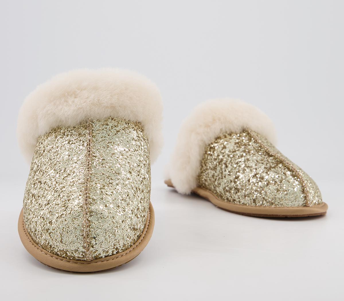 UGG Scuffette Cosmos Slippers Gold Flat Shoes for Women