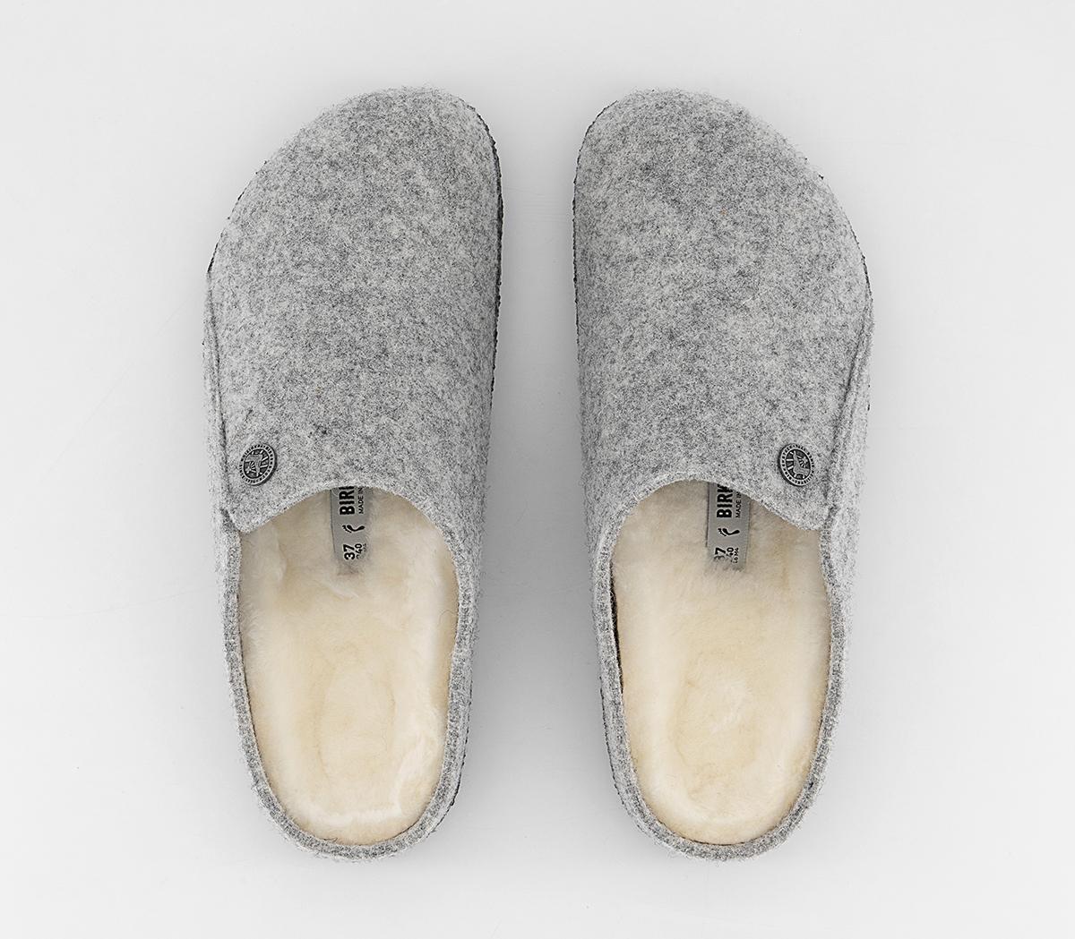 Birkenstock Zermatt Shearling Slippers Light Grey Womens Slippers 7262