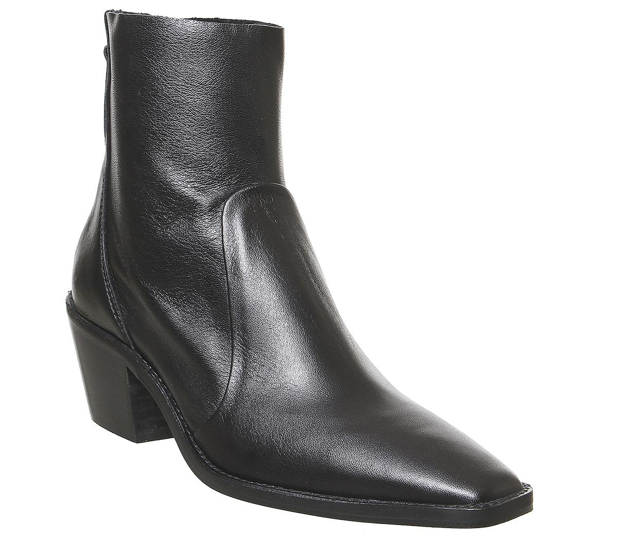 OFFICE Arise Unlined Boots Black Leather - Women's Ankle Boots