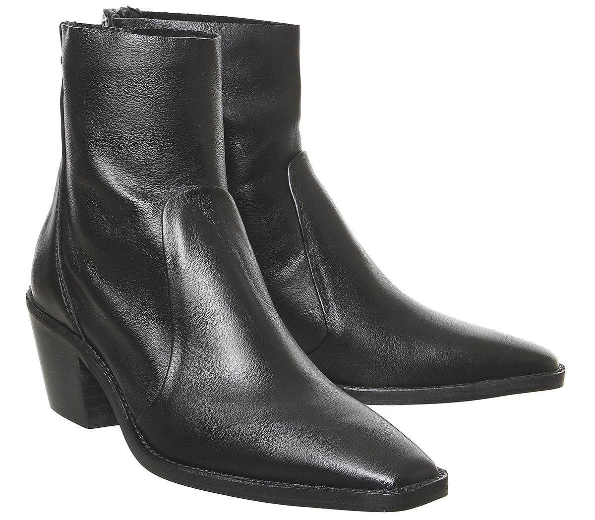 OFFICE Arise Unlined Boots Black Leather - Women's Ankle Boots