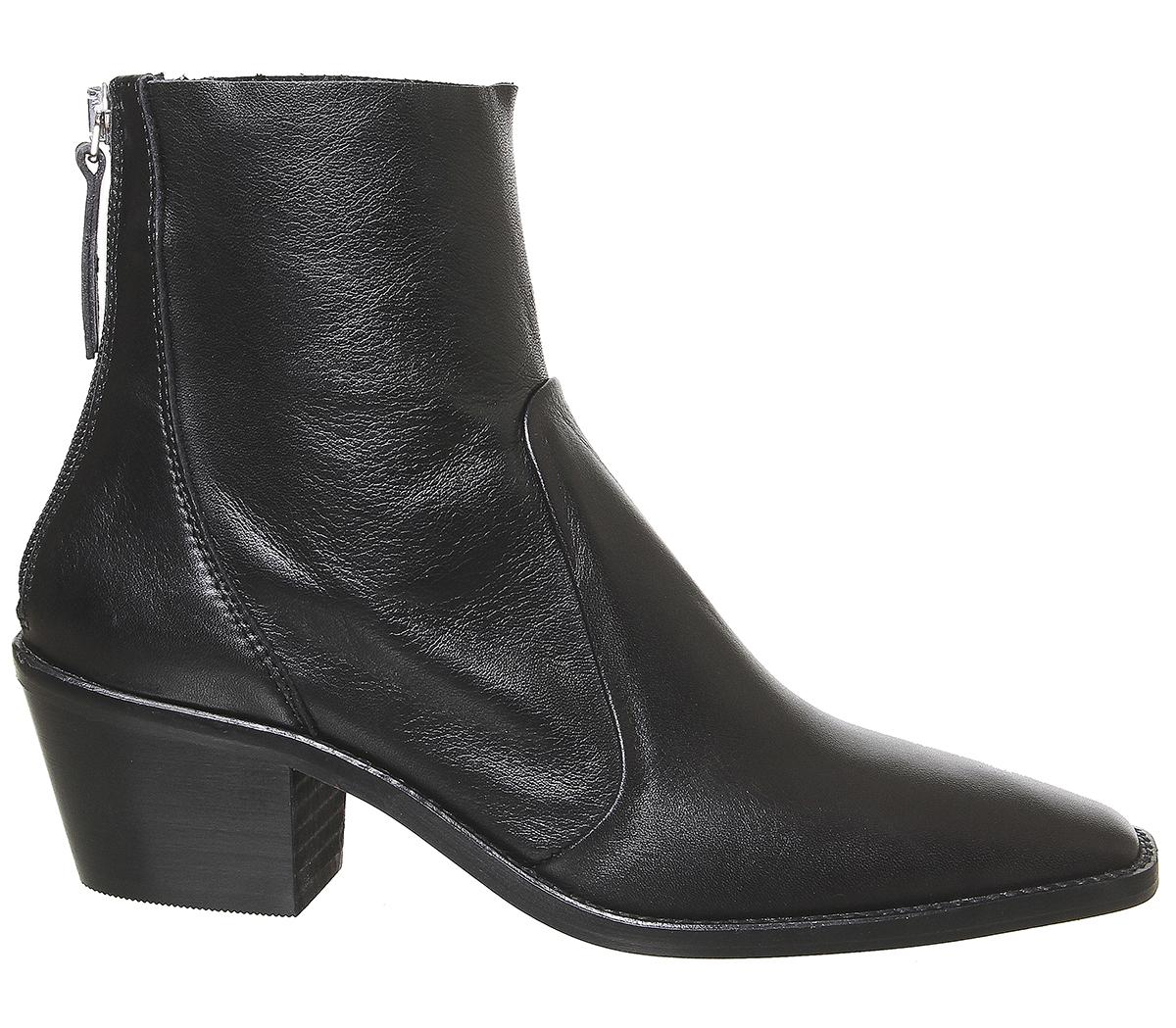 OFFICE Arise Unlined Boots Black Leather Women's Ankle Boots