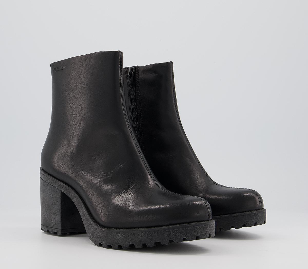 Vagabond Shoemakers Grace Back Zip Boots Black - Women's Ankle Boots
