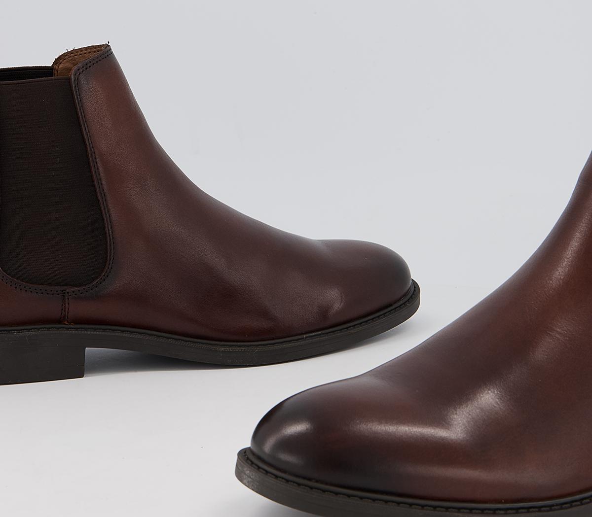 OFFICE Bruno Chelsea Boots Brown Leather - Men’s Boots