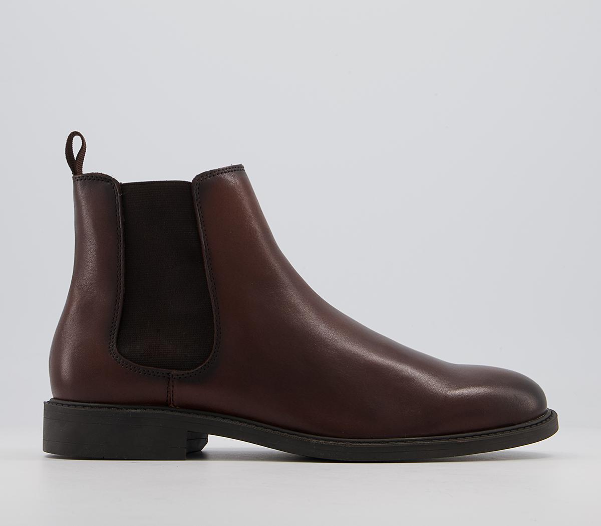 OFFICE Bruno Chelsea Boots Brown Leather - Men’s Boots