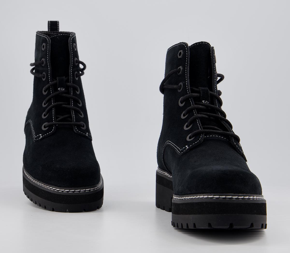 Timberland Lux Stack Boots Timberland Lux Stack Boots Black Contrast Stitch