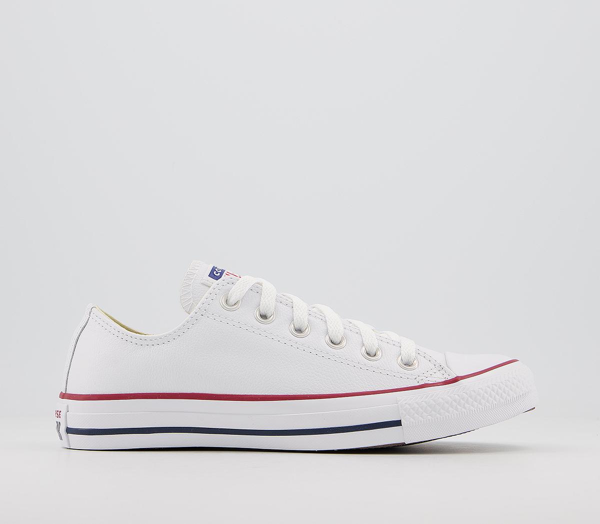 ConverseAll Star Low Leather TrainersOptical Wht 21