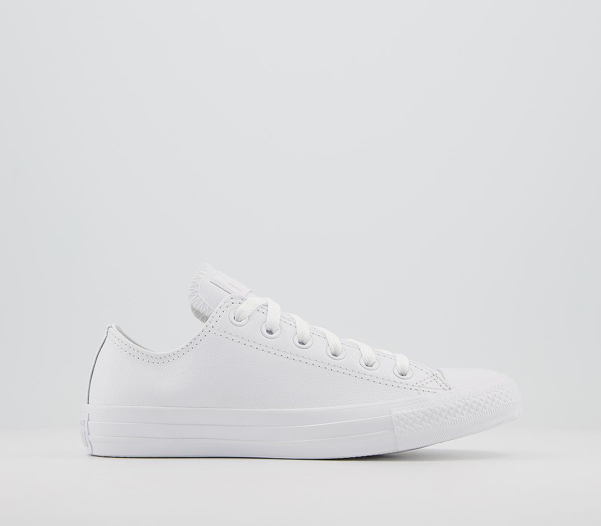 ConverseAll Star Low Leather TrainersWhte Mono 21