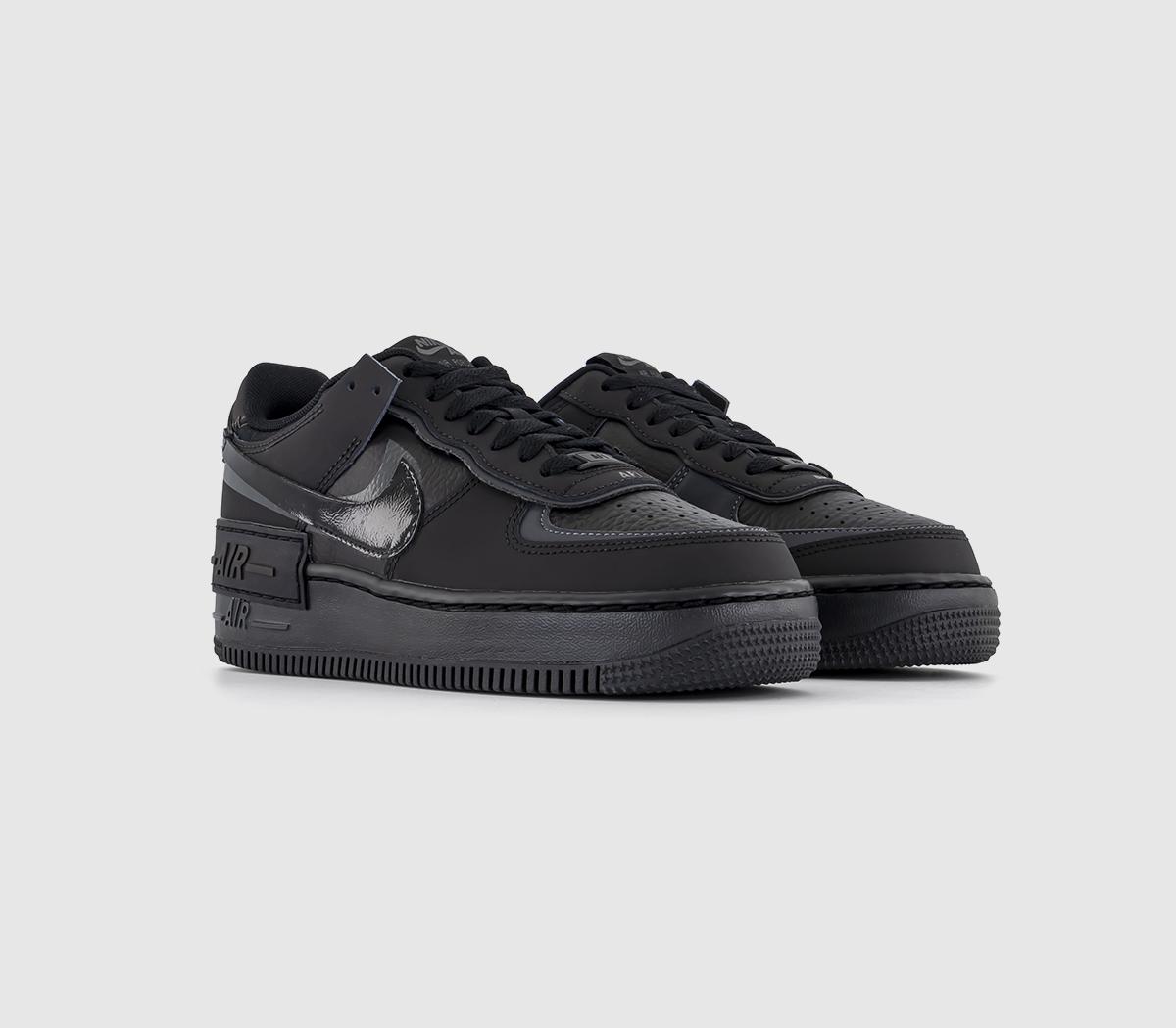 Nike Womens Air Force 1 Shadow Trainers Black Black Anthracite Velvet Brown, 5