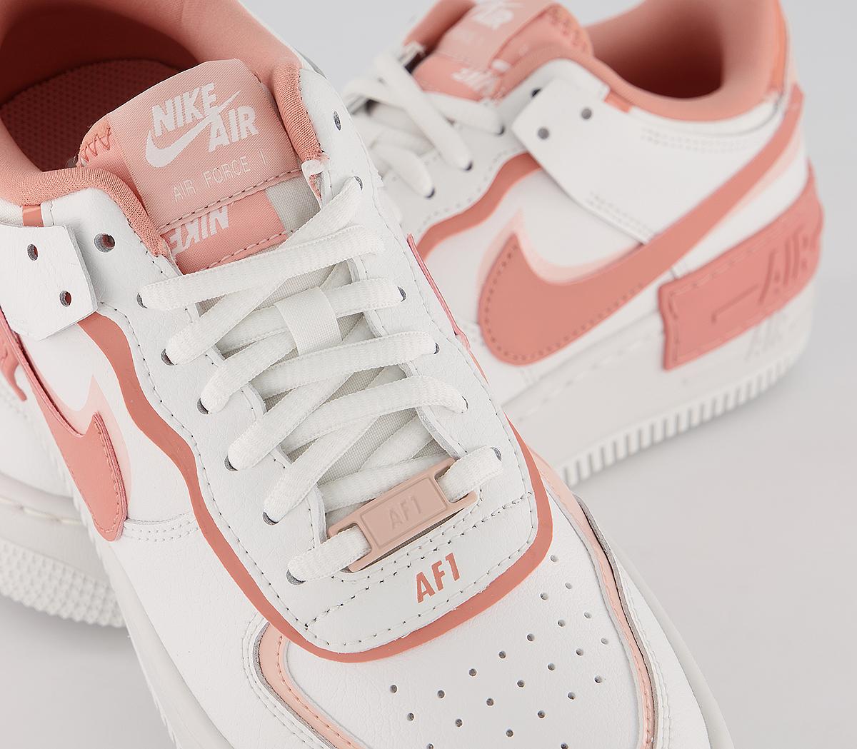 スニーカー Nike Air Force 1 Shadow White Coral Pink WMNS ss 20 2020 Nike Air Force 1 Shadow Trainers Summit White Pink Quartz