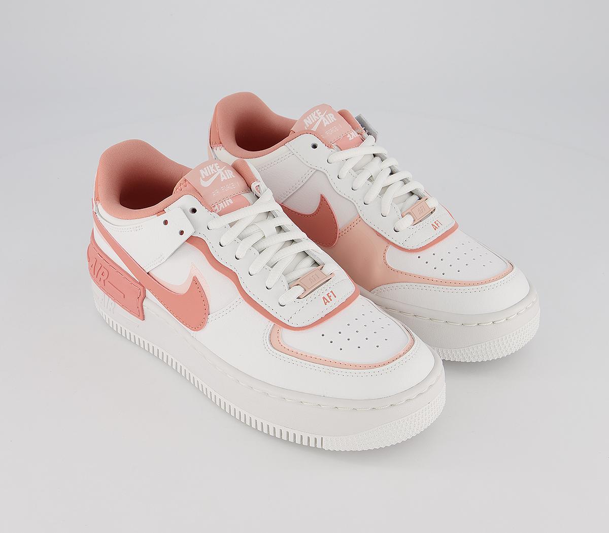 NikeAir Force 1 Shadow TrainersSummit White Pink Quartz Coral White