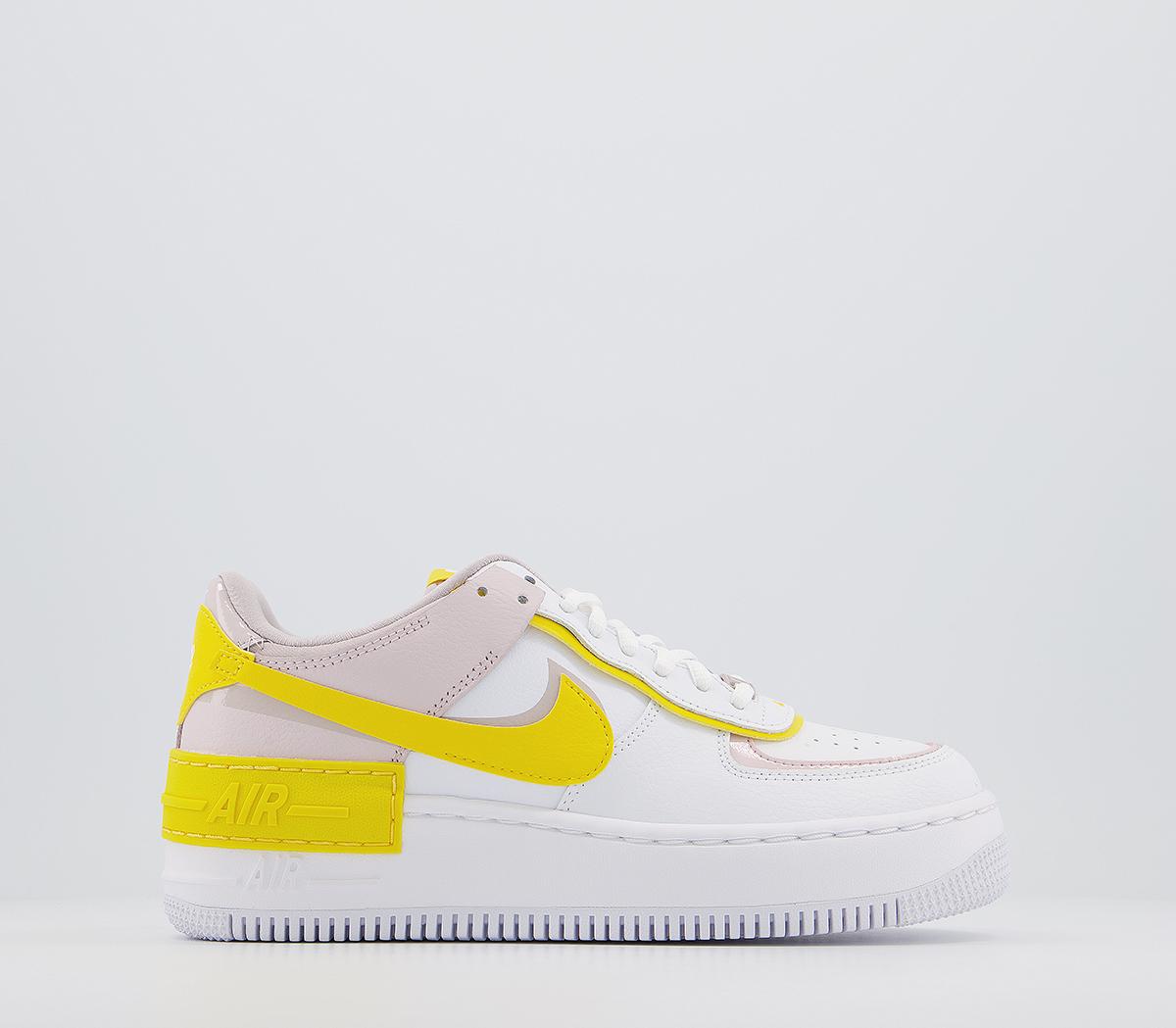 white and yellow air force 1 shadow