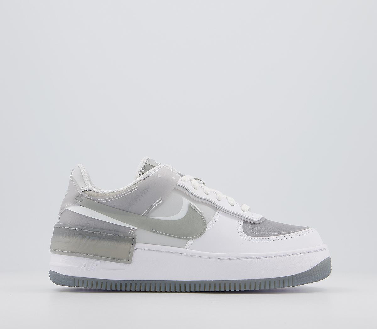 NikeAir Force 1 Shadow TrainersWhite Particle Grey Grey Fog