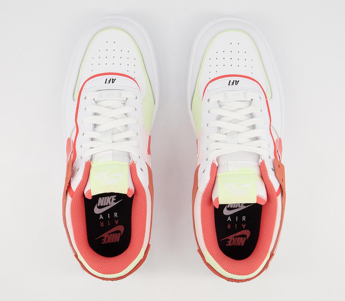 Nike Air Force 1 Shadow Trainers Nike Air Force 1 Shadow Trainers White Magic Ember Crimson Bliss Lime Ice Pink Blac