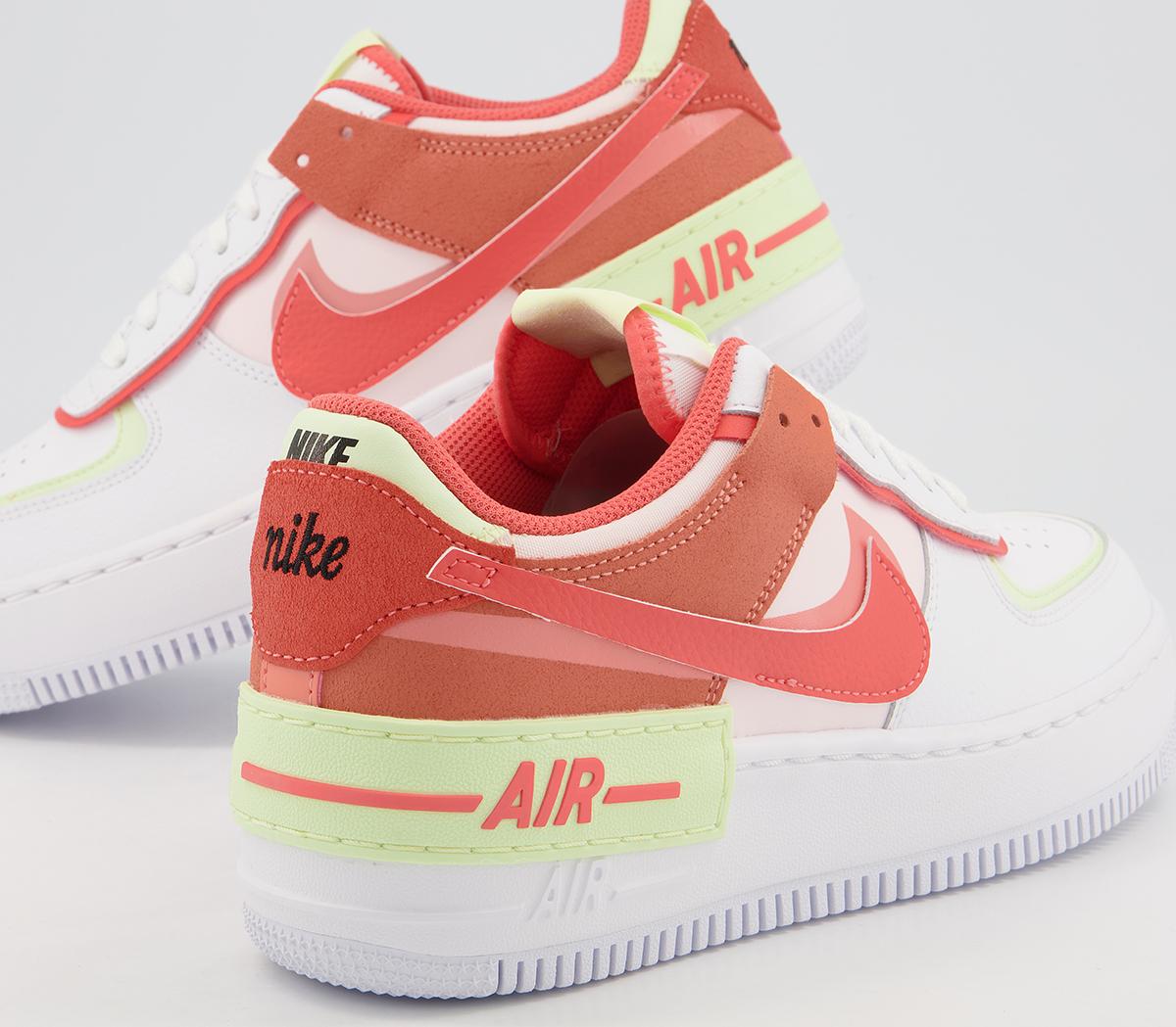 NikeAir Force 1 Shadow TrainersWhite Magic Ember Crimson Bliss Lime Ice Pink Blac
