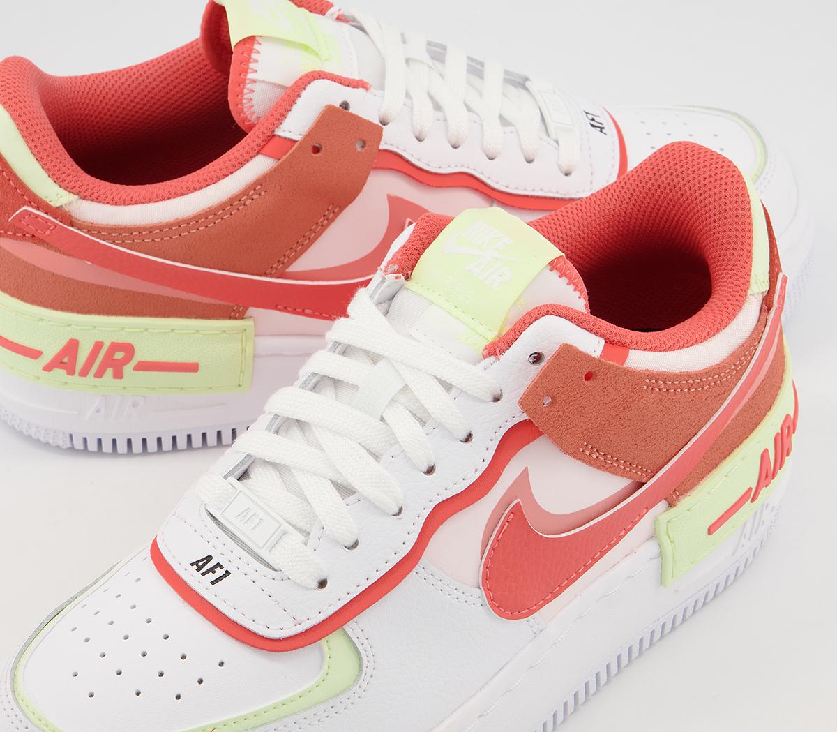 nike air force 1 shadow trainers in off white and pink