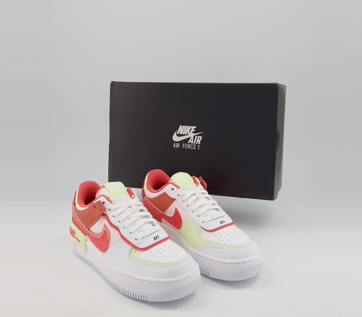 Nike Air Force 1 Shadow Trainers Nike Air Force 1 Shadow Trainers White Magic Ember Crimson Bliss Lime Ice Pink Blac