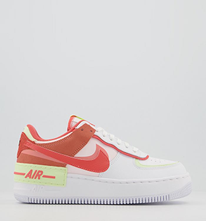 Nike Air Force 1 Shadow Trainers White Magic Ember Crimson Bliss Lime Ice Pink Blac
