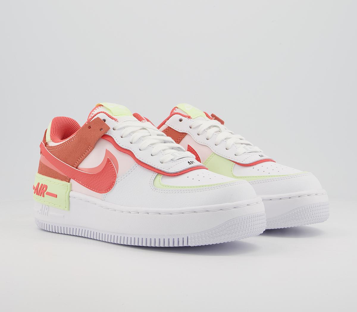 Nike Air Force 1 Shadow Trainers Nike Air Force 1 Shadow Trainers White Magic Ember Crimson Bliss Lime Ice Pink Blac