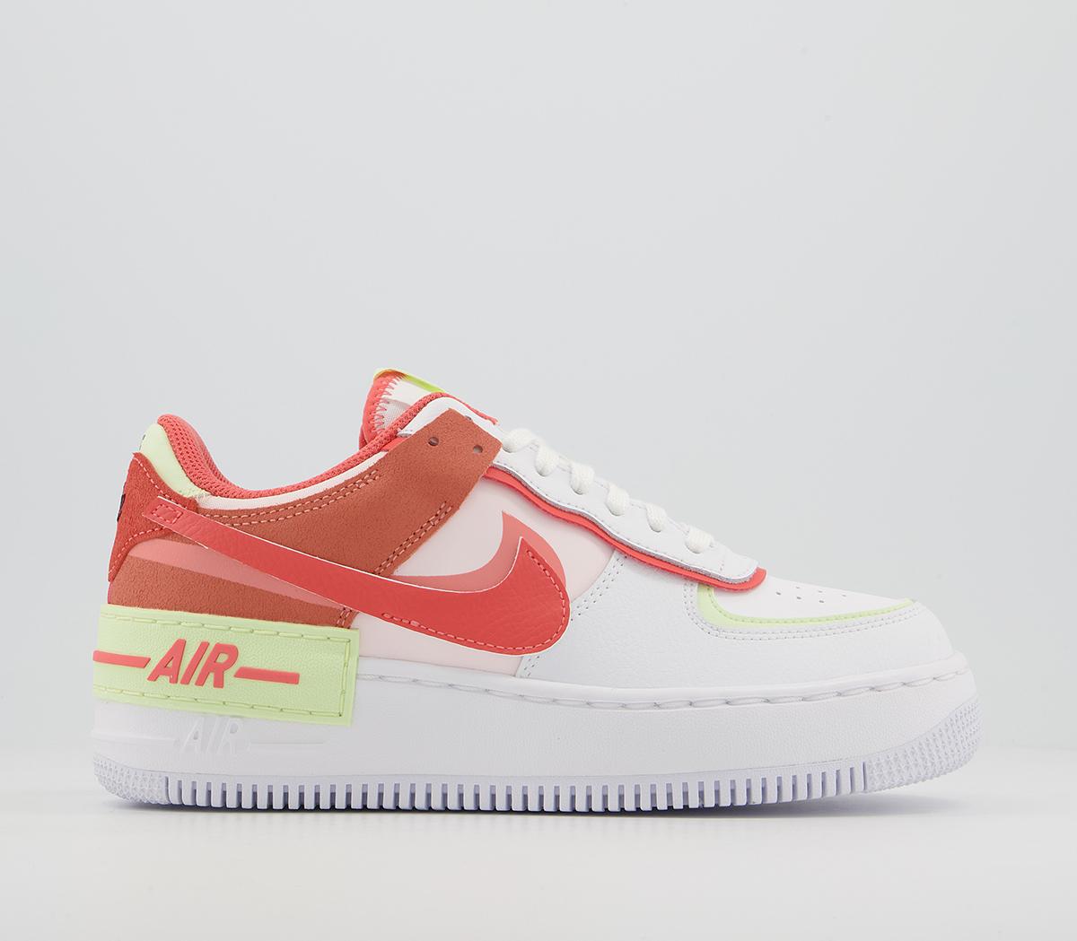 NikeAir Force 1 Shadow TrainersWhite Magic Ember Crimson Bliss Lime Ice Pink Blac