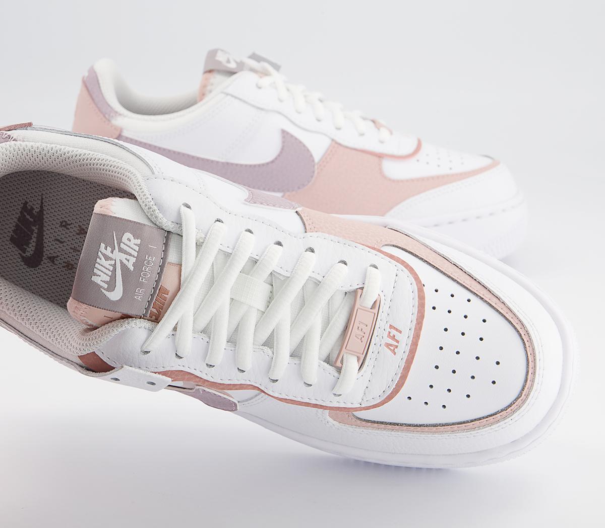 Nike Air Force 1 Shadow Trainers Nike Air Force 1 Shadow Trainers White Amethyst Ash Pink Oxford