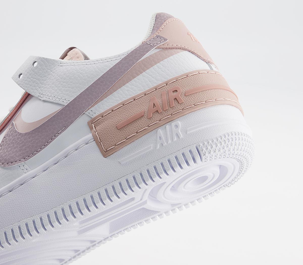 Nike Air Force 1 Shadow Trainers Nike Air Force 1 Shadow Trainers White Amethyst Ash Pink Oxford
