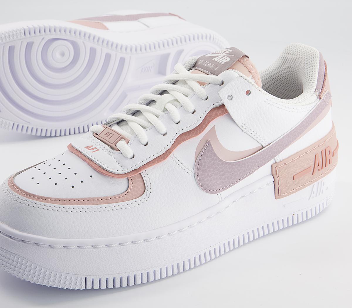 Nike Air Force 1 Shadow Trainers Nike Air Force 1 Shadow Trainers White Amethyst Ash Pink Oxford