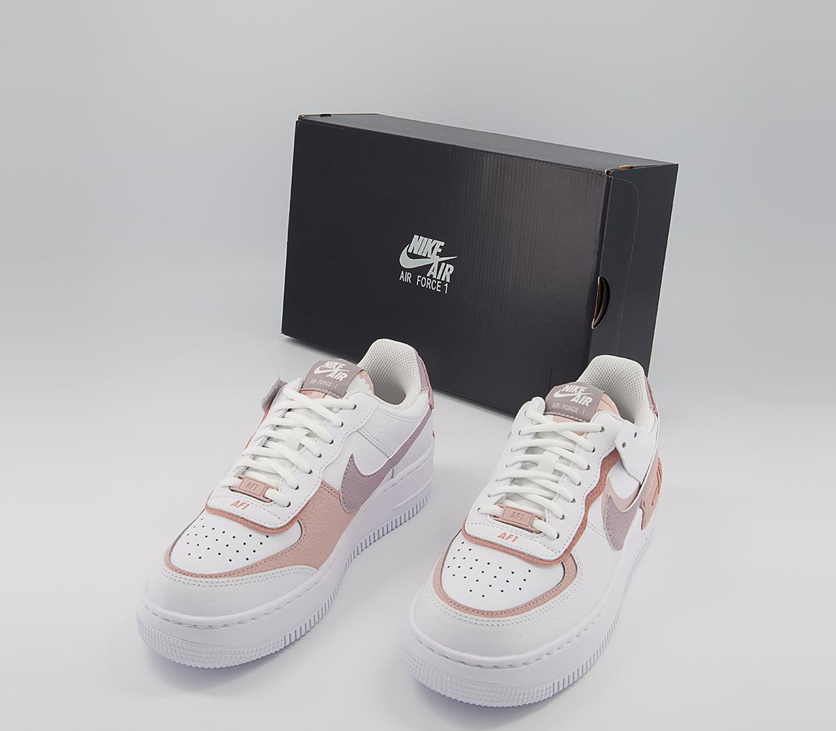 Nike Air Force 1 Shadow Trainers Nike Air Force 1 Shadow Trainers White Amethyst Ash Pink Oxford
