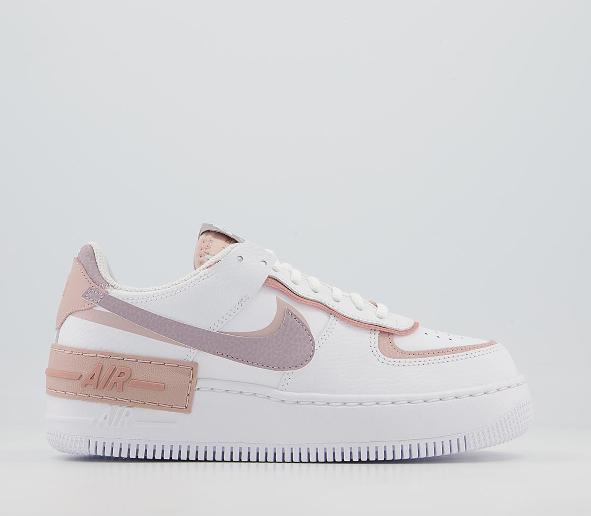 NikeAir Force 1 Shadow TrainersWhite Amethyst Ash Pink Oxford