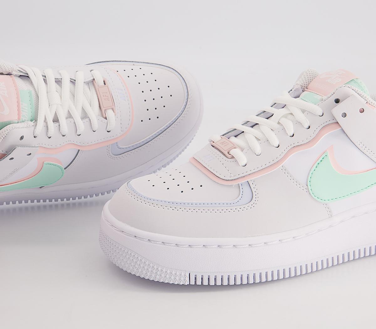 Nike Air Force 1 Shadow Trainers Nike Air Force 1 Shadow Trainers White Atmosphere Mint Foam Football Grey