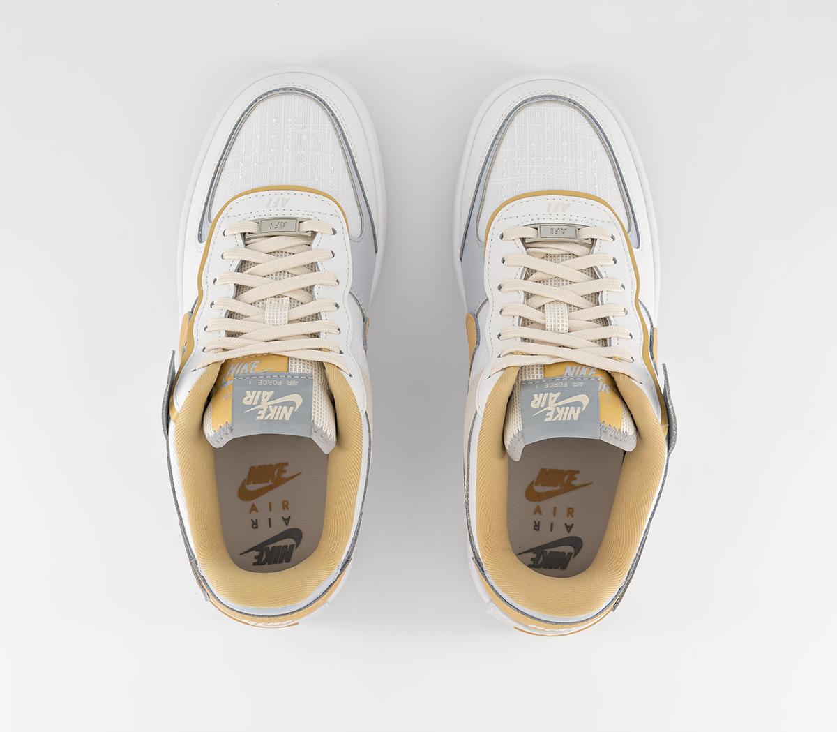 NikeAir Force 1 Shadow Trainers Summit White Sesame Wolf Grey