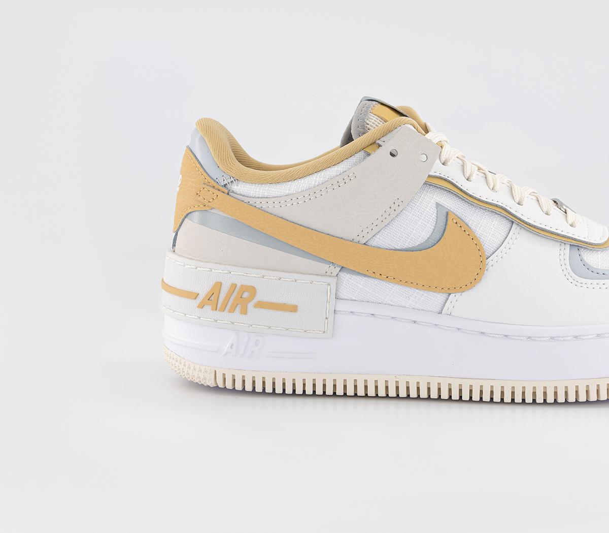NikeAir Force 1 Shadow Trainers Summit White Sesame Wolf Grey