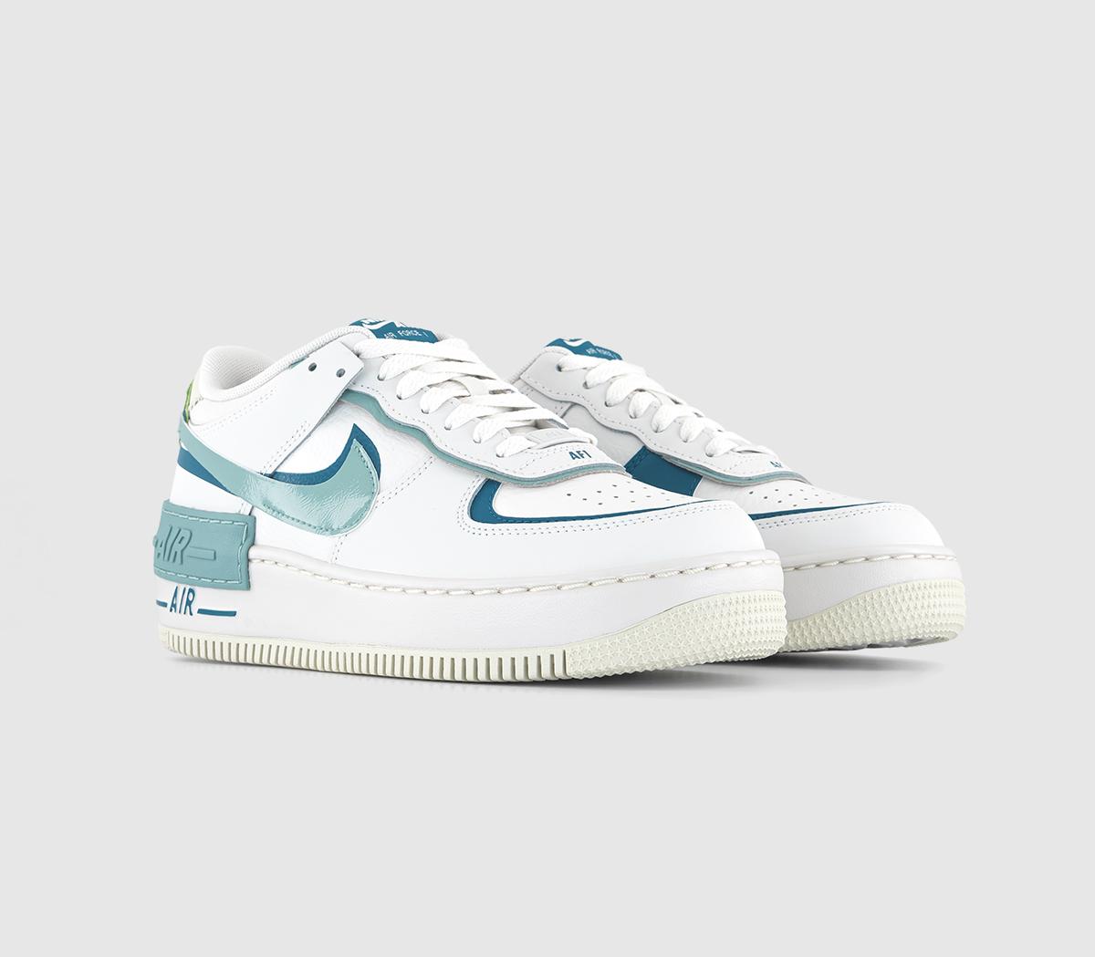 Nike Womens Air Force 1 Shadow Trainers Summit White Mineral Industrial Blue, 3