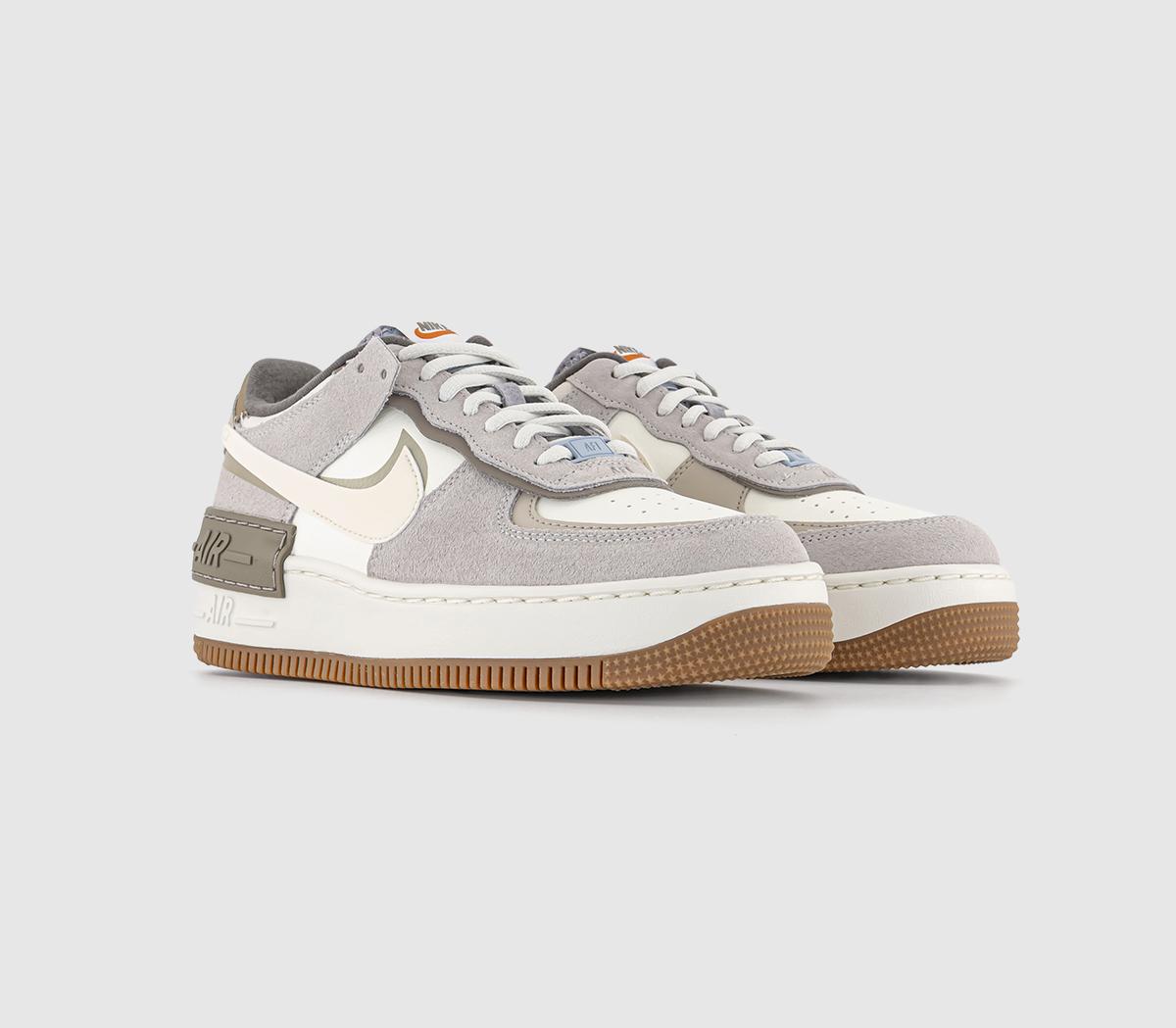 Nike Air Force 1 Shadow Trainers Sail Pale Ivory Grey Fog Provence Purple Cave White, 5