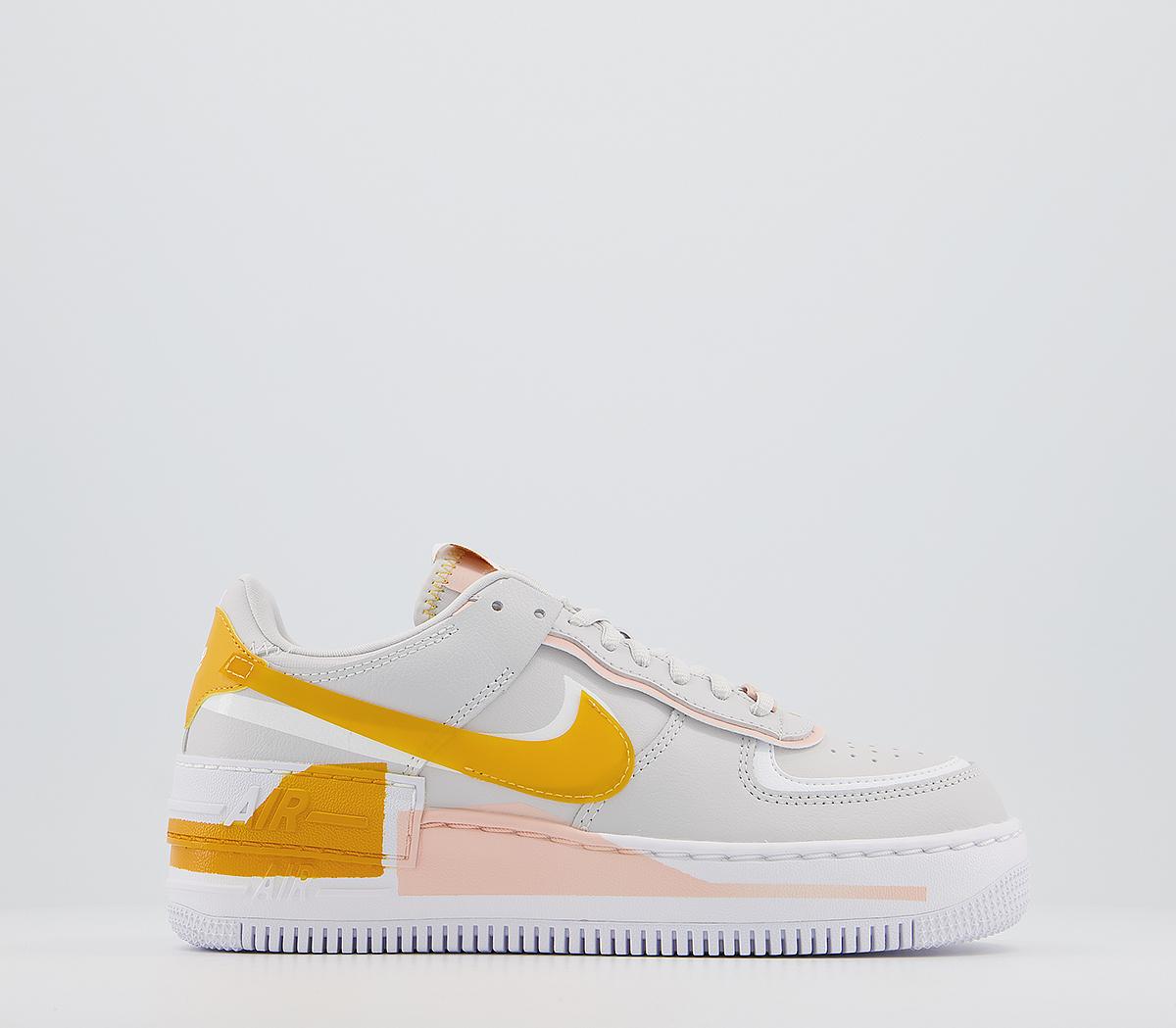 NikeAir Force 1 Shadow TrainersVast Grey Pollen Rise Washed Coral White