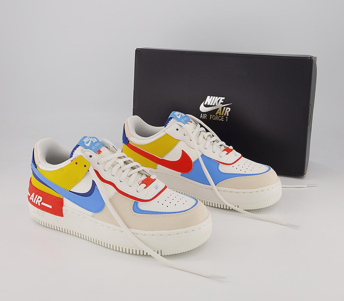 Nike Air Force 1 Shadow Trainers Nike Air Force 1 Shadow Trainers Sail University Blue Game Royal