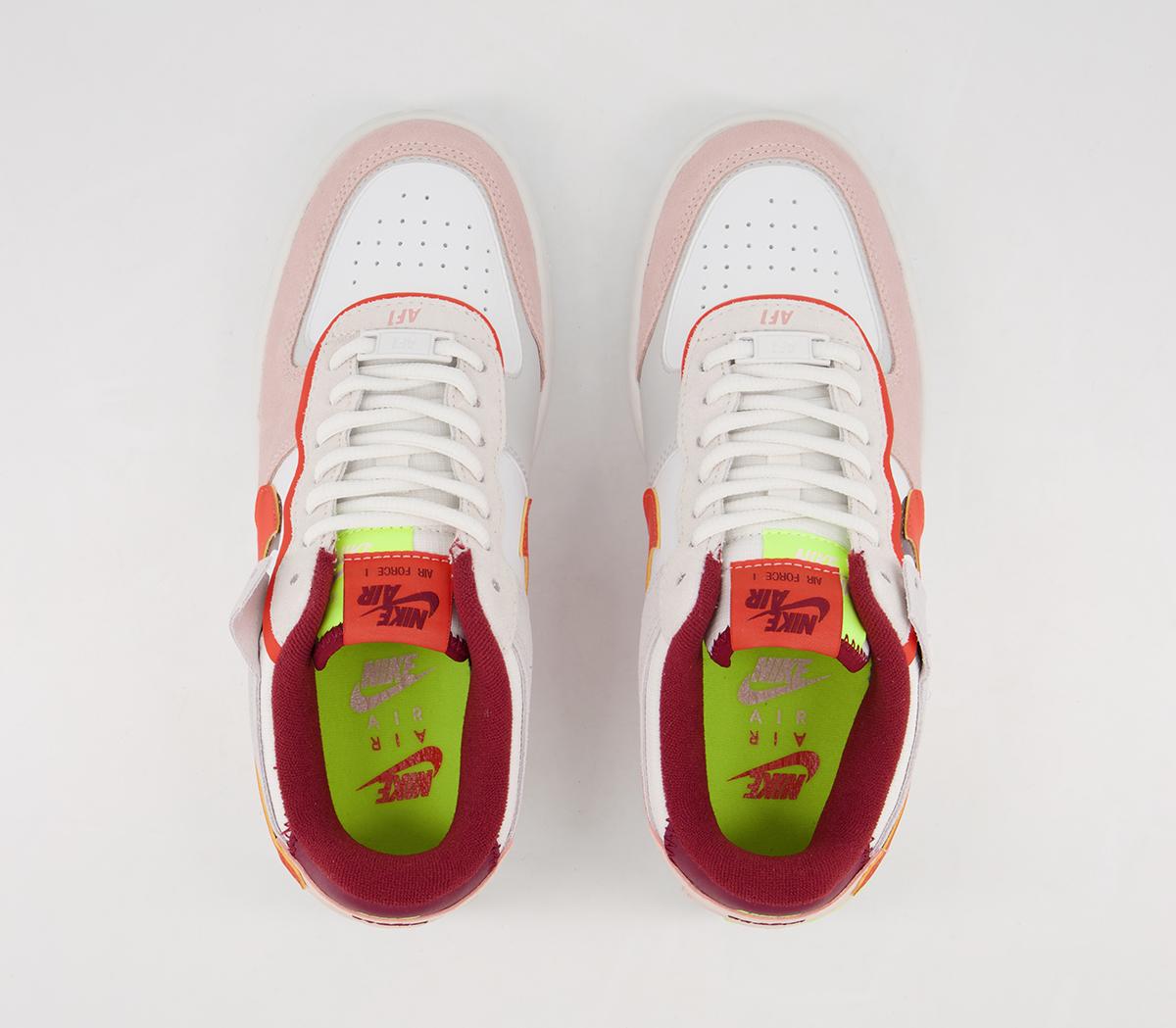 Nike Air Force 1 Shadow Trainers Nike Air Force 1 Shadow Trainers Team Red Orange Pearl Volt Summit White