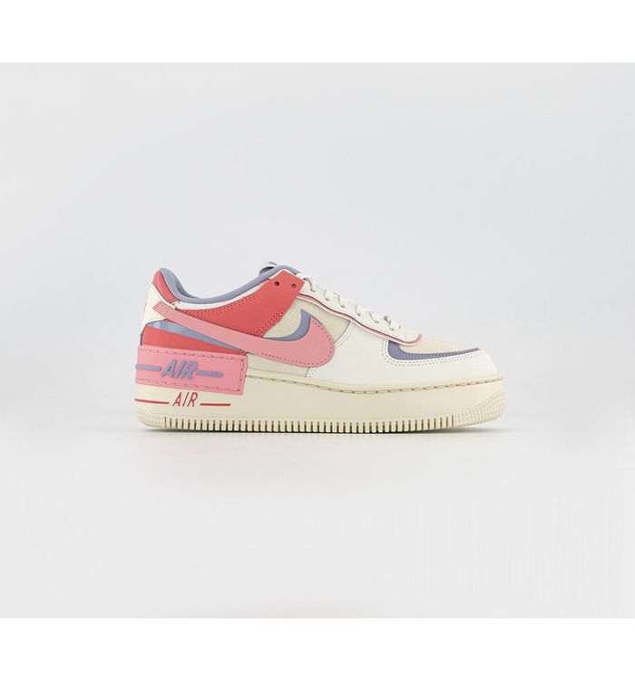 Nike Air Force 1 Shadow Trainers Sail Coral Chalk Sea Coral Indigo Haze In Red