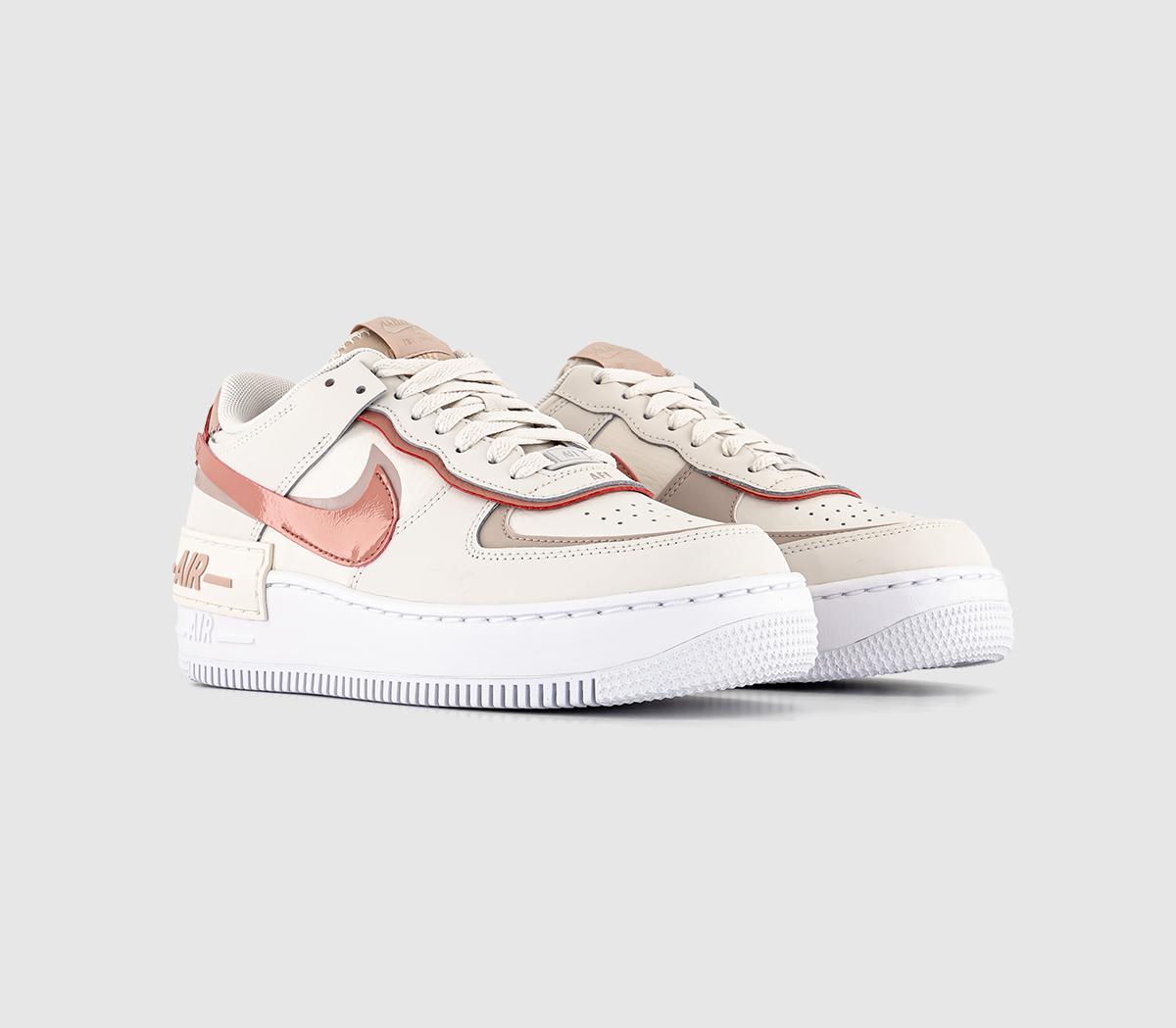 NikeAir Force 1 Shadow TrainersPhantom Red Stardust Pink Oxford White