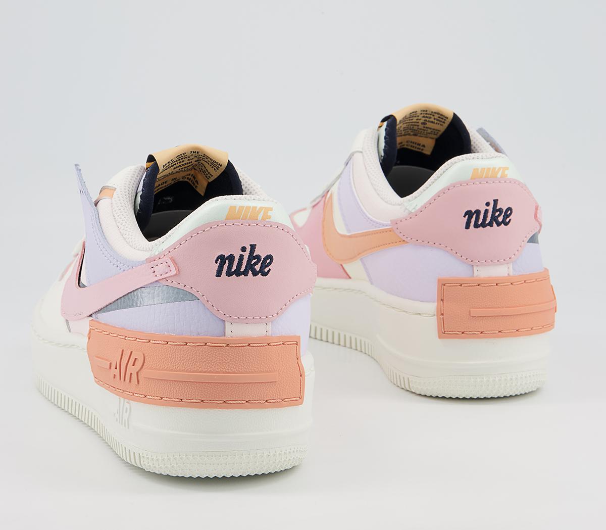 nike air force 1 shadow trainers in navy and pink