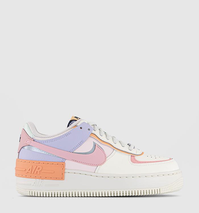 Nike Air Force 1 Shadow Trainers Sail Pink Orange Chalk Obsidian Soft Pink Barely G