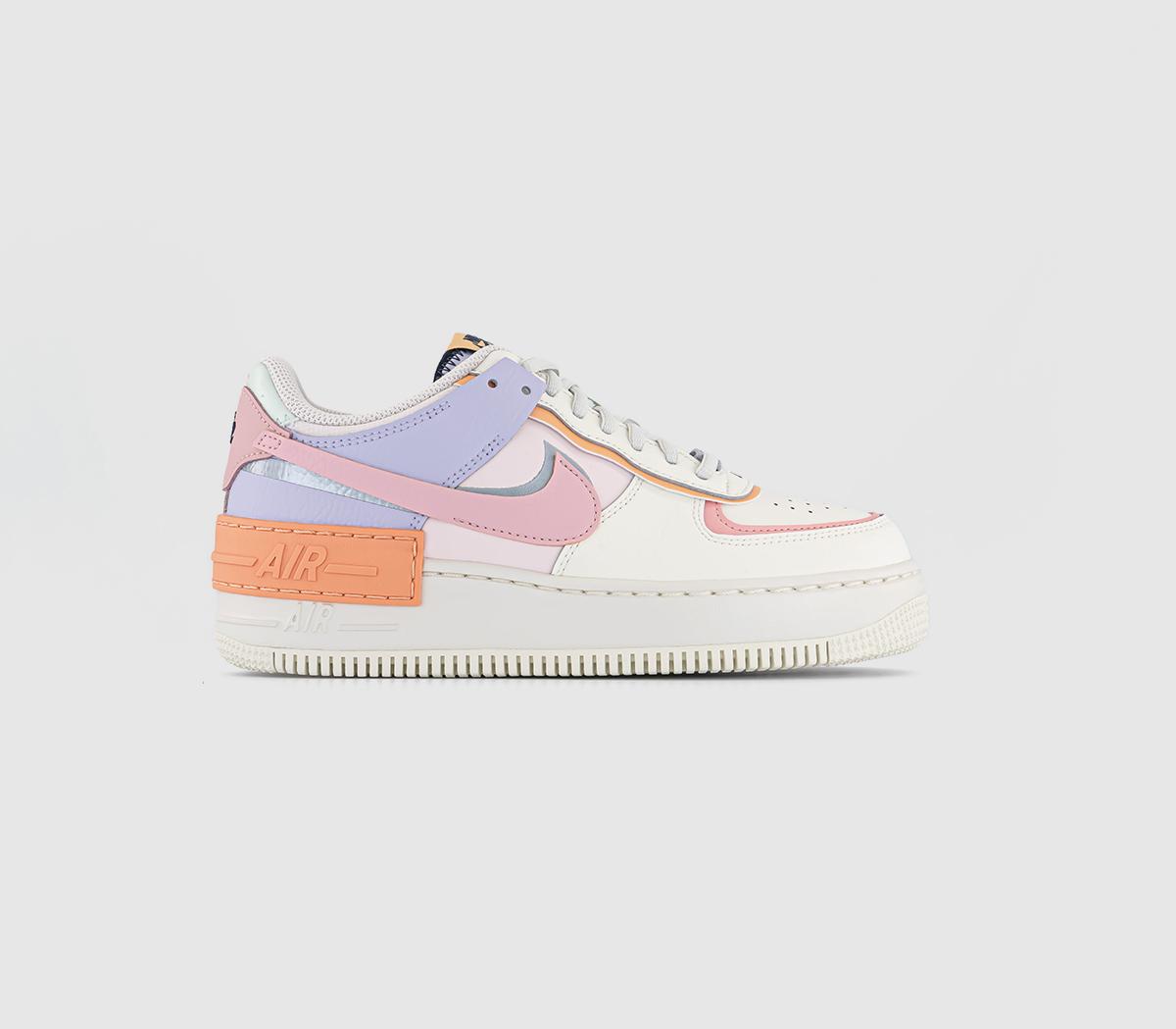 NikeAir Force 1 Shadow TrainersSail Pink Orange Chalk Obsidian Soft Pink Barely G