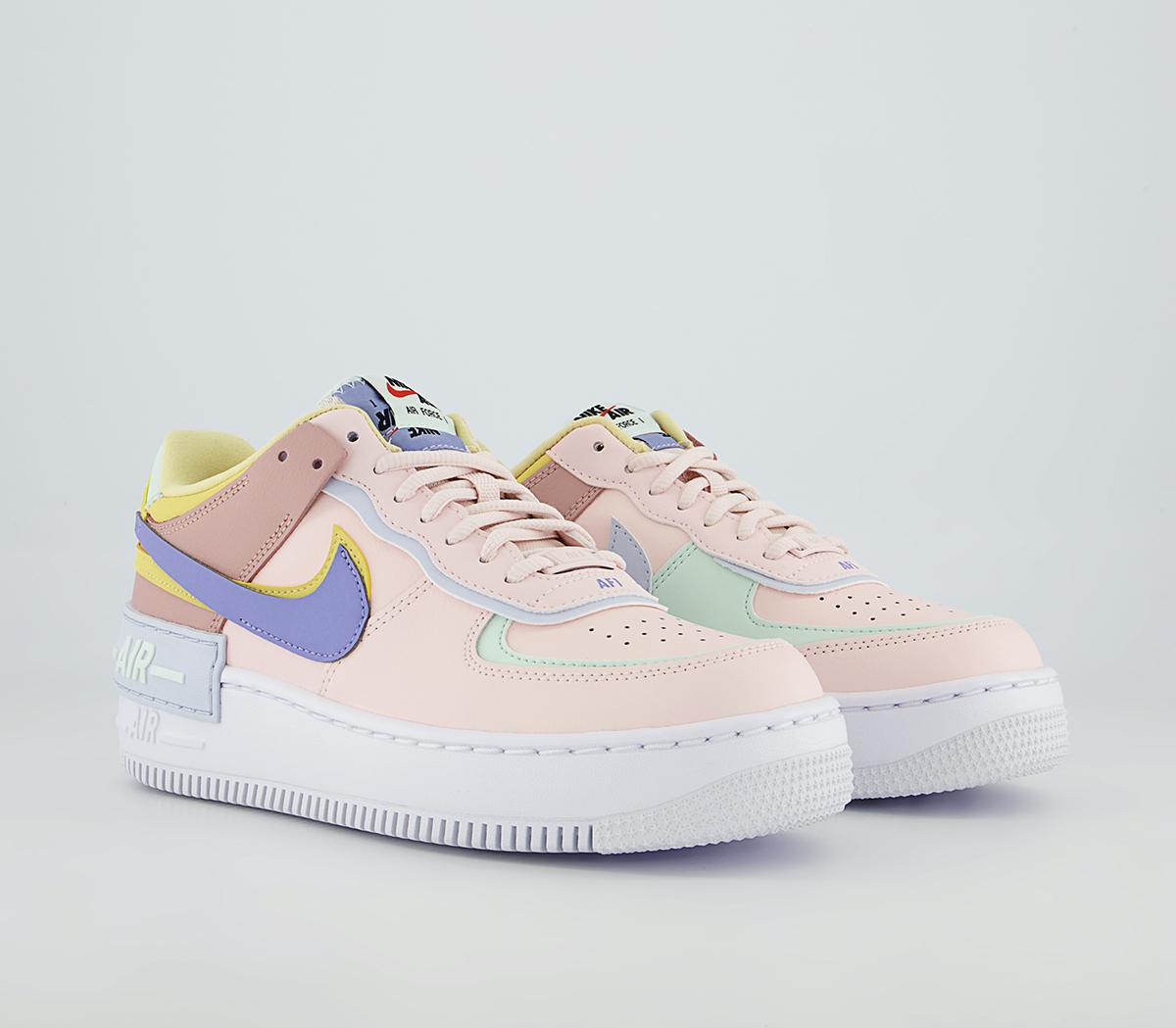 nike air force 1 shadow trainers in navy and pink