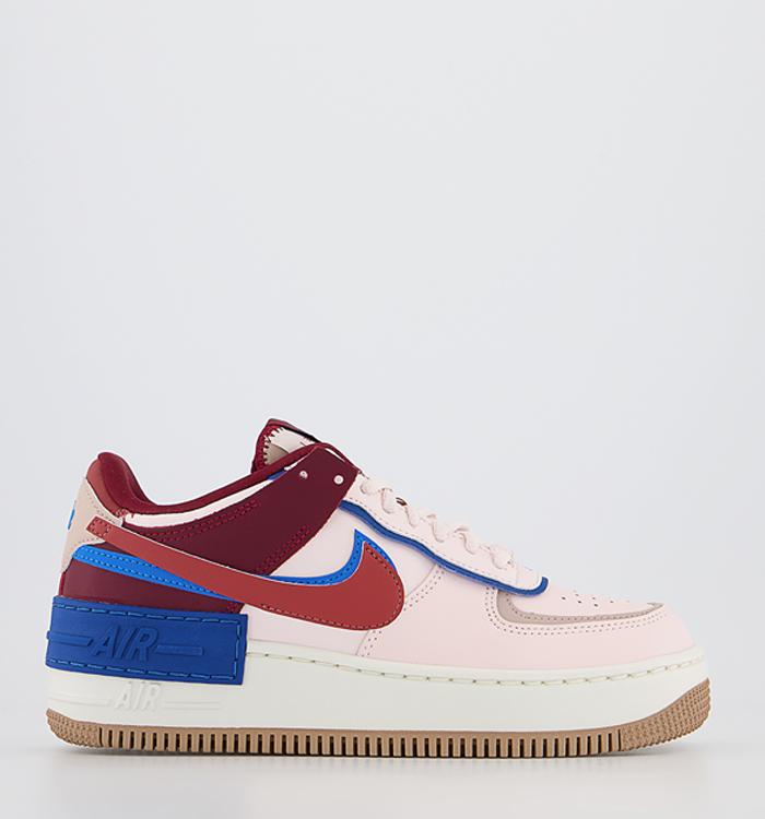 nike air force 1 shadow sneakers in white and burgundy