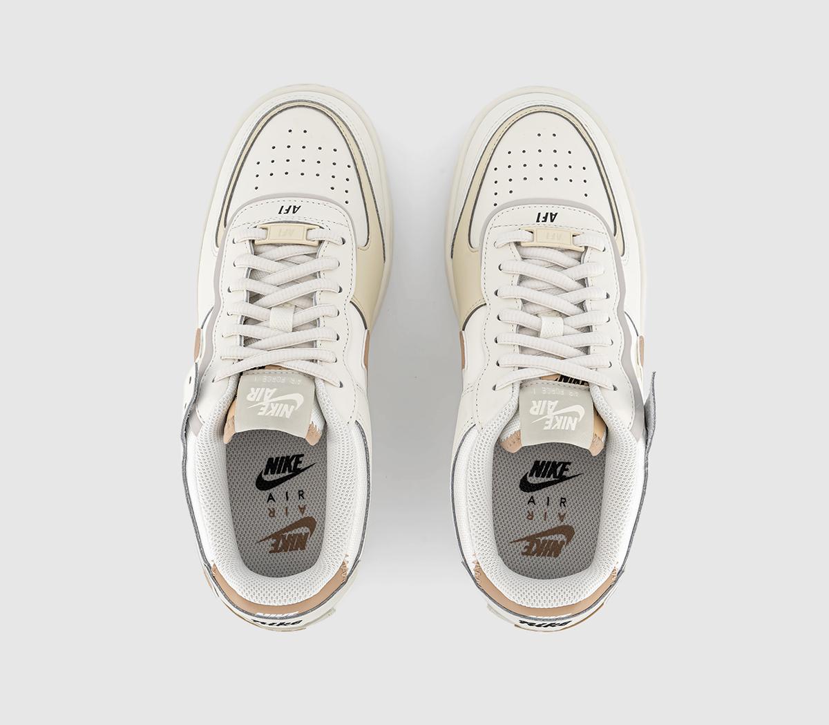 Nike Air Force 1 Shadow Trainers Nike Air Force 1 Shadow Trainers Sail Hemp Fossil Light Bone