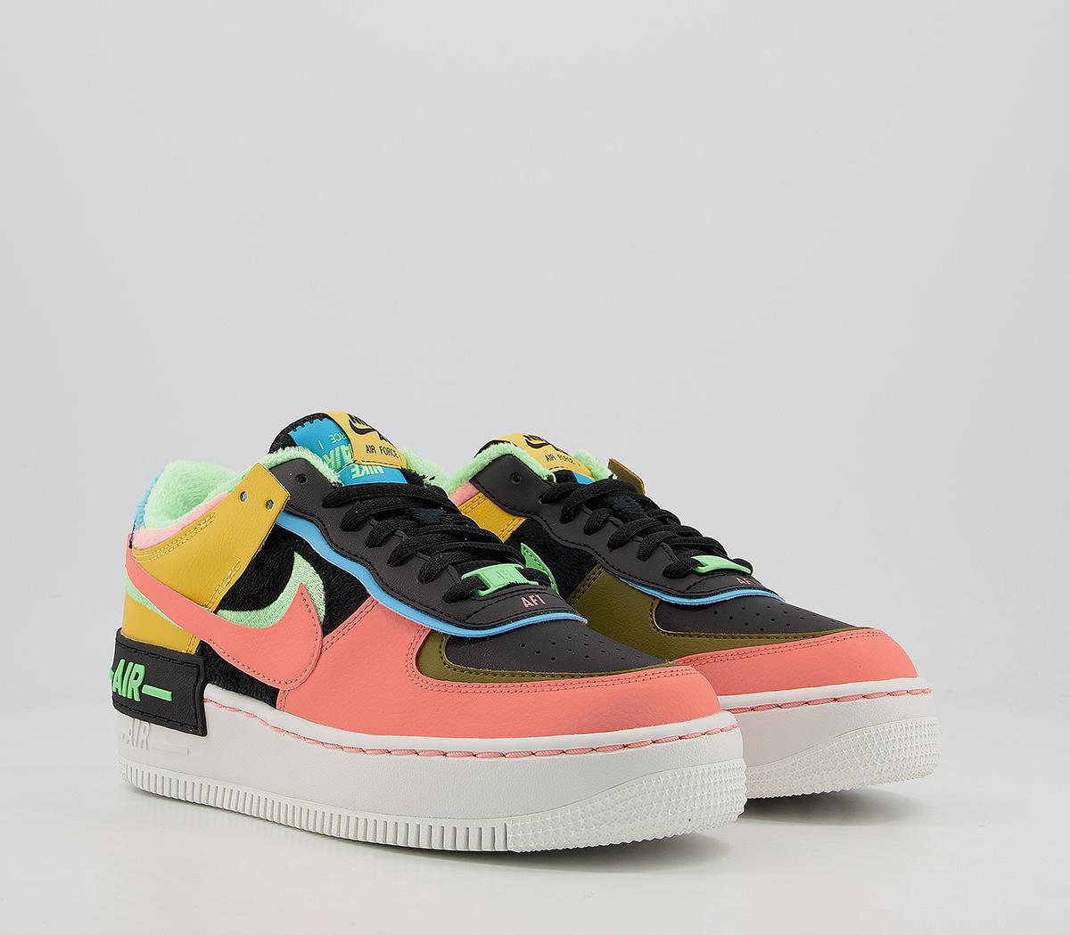 nike air force 1 shadow trainers in navy and pink